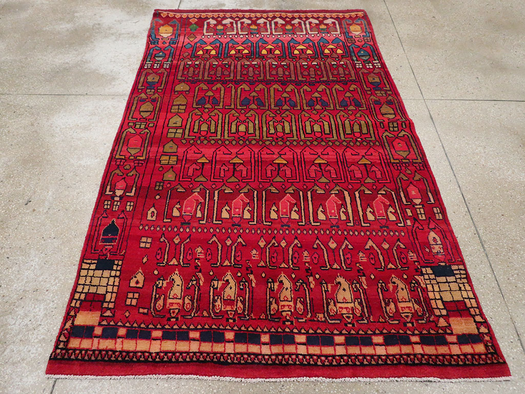 Vintage Persian Gabbeh Accent Rug, No.32232 - Gss