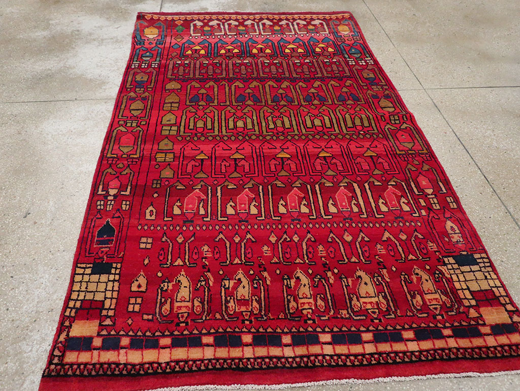 Vintage Persian Gabbeh Accent Rug, No.32232 - Gss