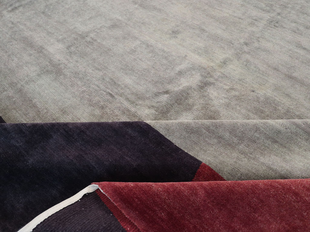 Modern Tibetan Art Deco Style Large Square Carpet, No.32241 - Gss