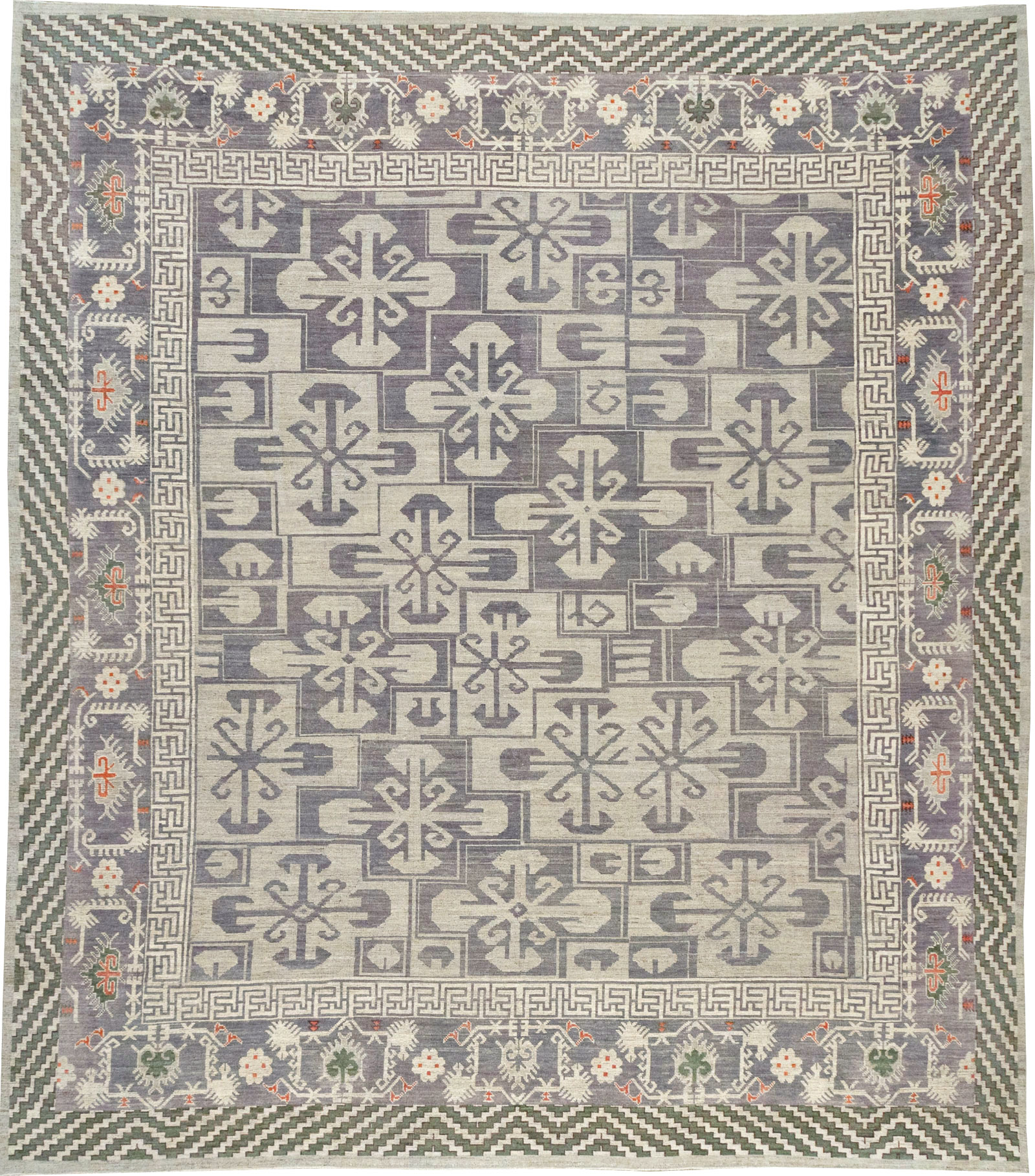 Modern East Turkestan Khotan Large Square Carpet, No.32245 - Gss