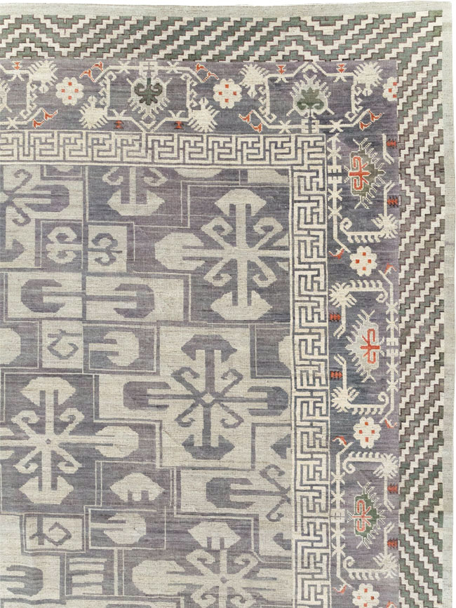 Modern East Turkestan Khotan Large Square Carpet, No.32245 - Gss