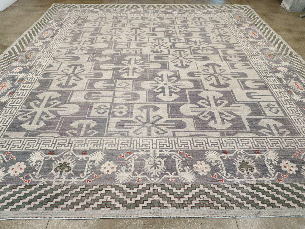 Modern East Turkestan Khotan Large Square Carpet, No.32245 - Gss