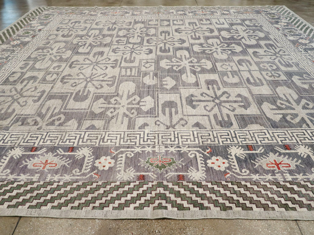 Modern East Turkestan Khotan Large Square Carpet, No.32245 - Gss