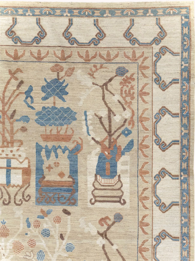 Modern East Turkestan Khotan Large Room Size Carpet, No.32247 - Gss