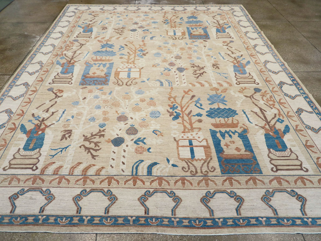 Modern East Turkestan Khotan Large Room Size Carpet, No.32247 - Gss
