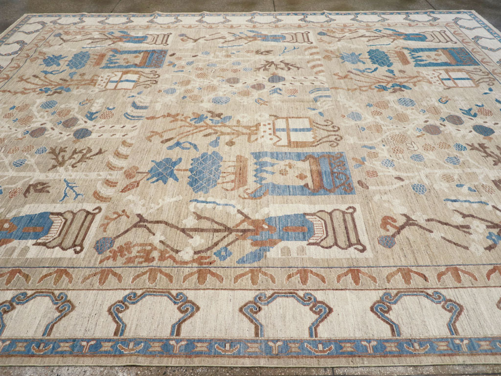 Modern East Turkestan Khotan Large Room Size Carpet, No.32247 - Gss
