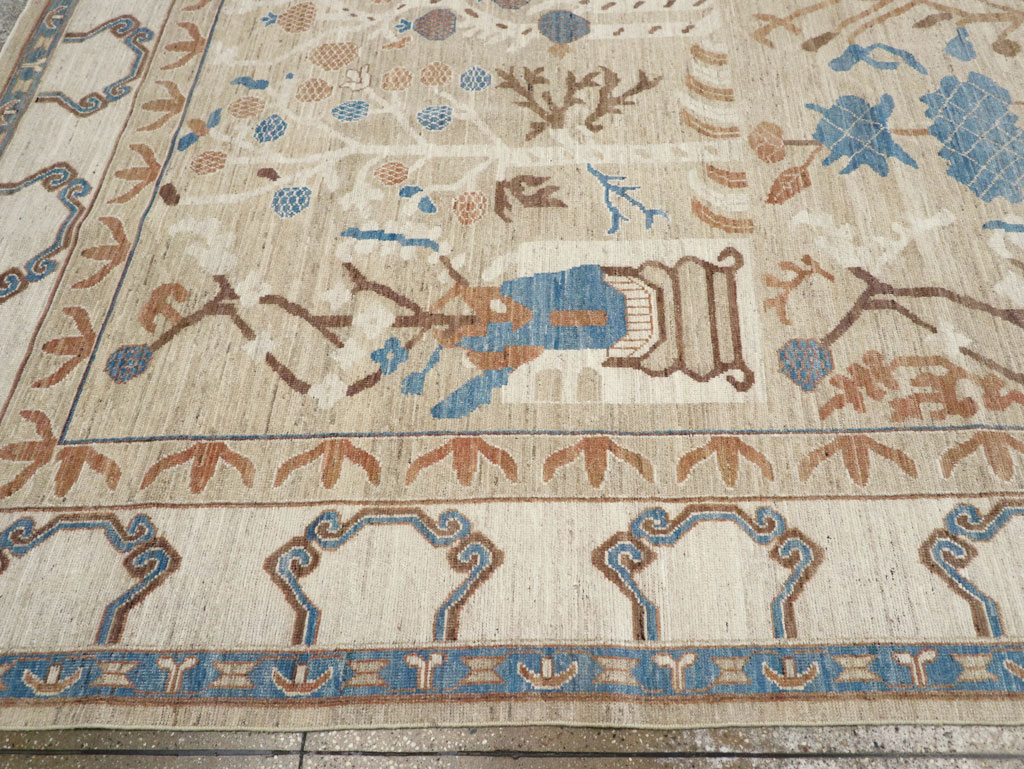 Modern East Turkestan Khotan Large Room Size Carpet, No.32247 - Gss
