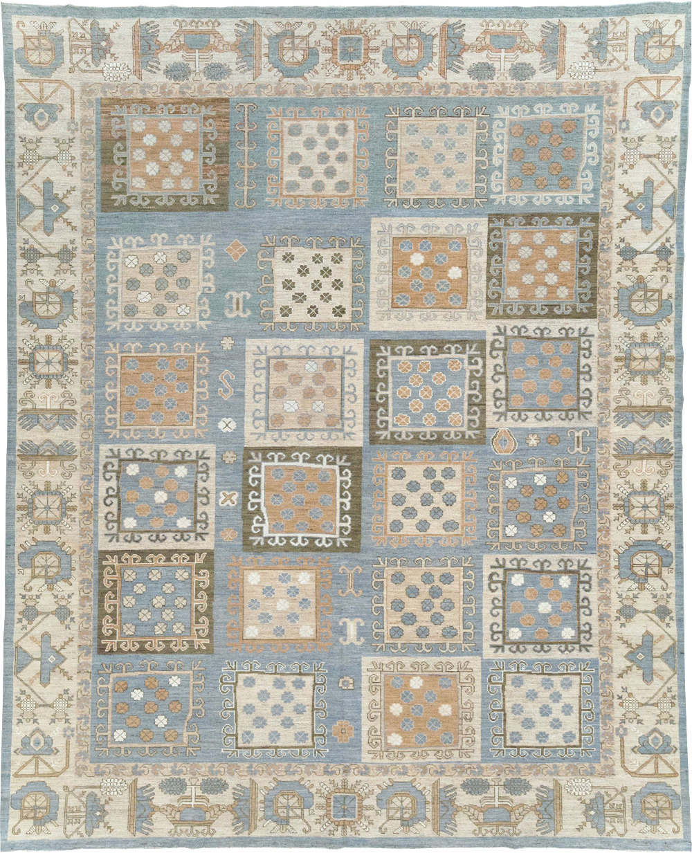 Modern East Turkestan Khotan Room Size Carpet, No.32249 - Gss