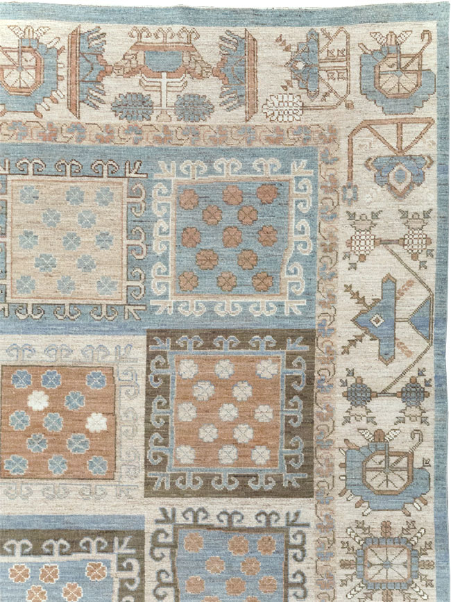 Modern East Turkestan Khotan Room Size Carpet, No.32249 - Gss