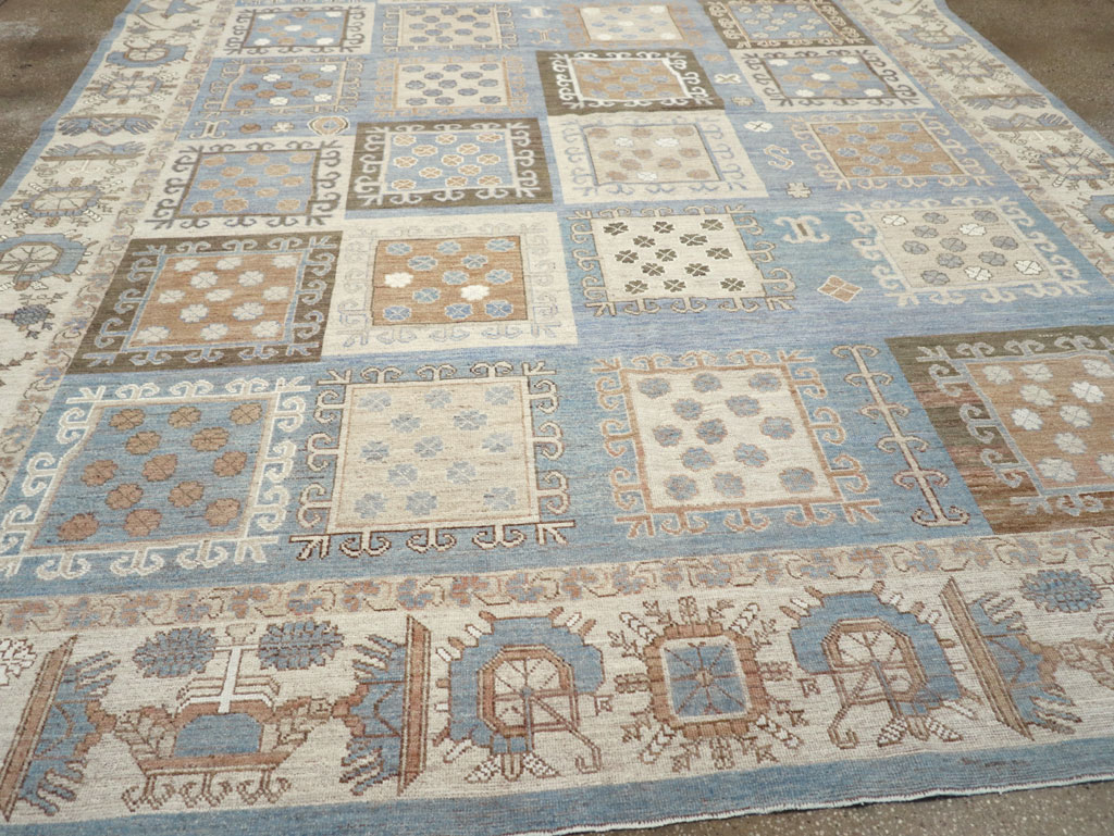 Modern East Turkestan Khotan Room Size Carpet, No.32249 - Gss