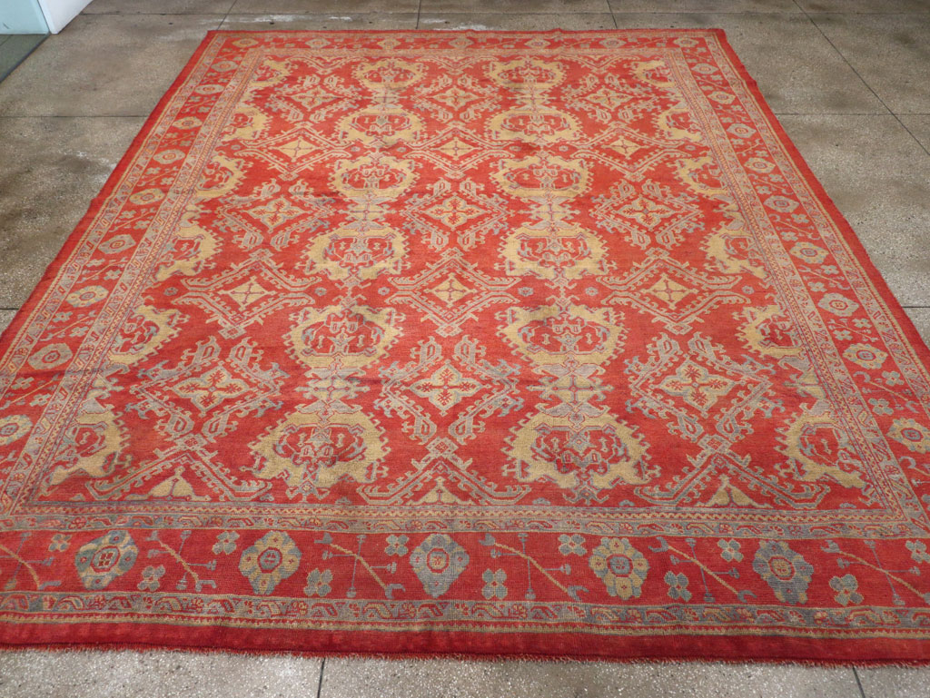 Antique Turkish Oushak Carpet, No.32262 - Gss