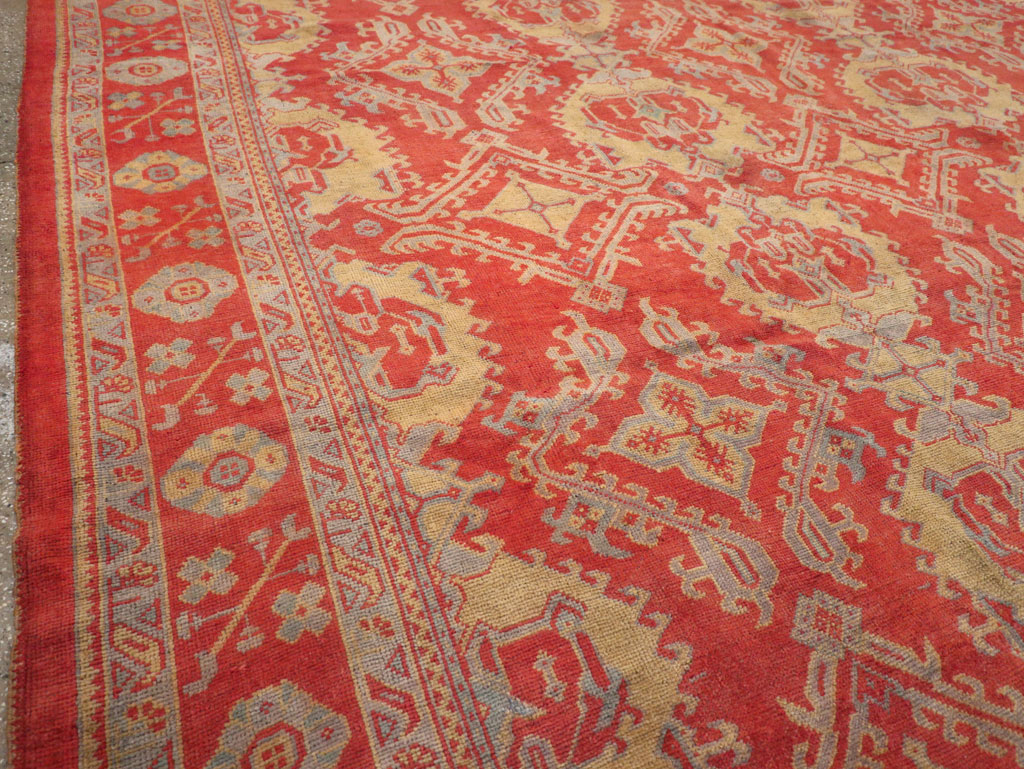 Antique Turkish Oushak Carpet, No.32262 - Gss