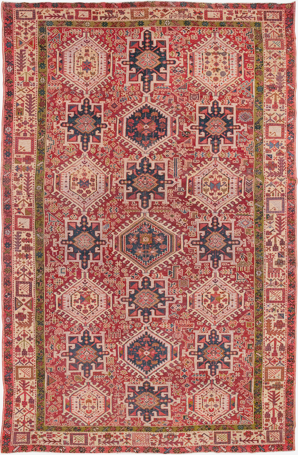 Vintage Persian Karajeh Room Size Carpet, No.32270 - Gss