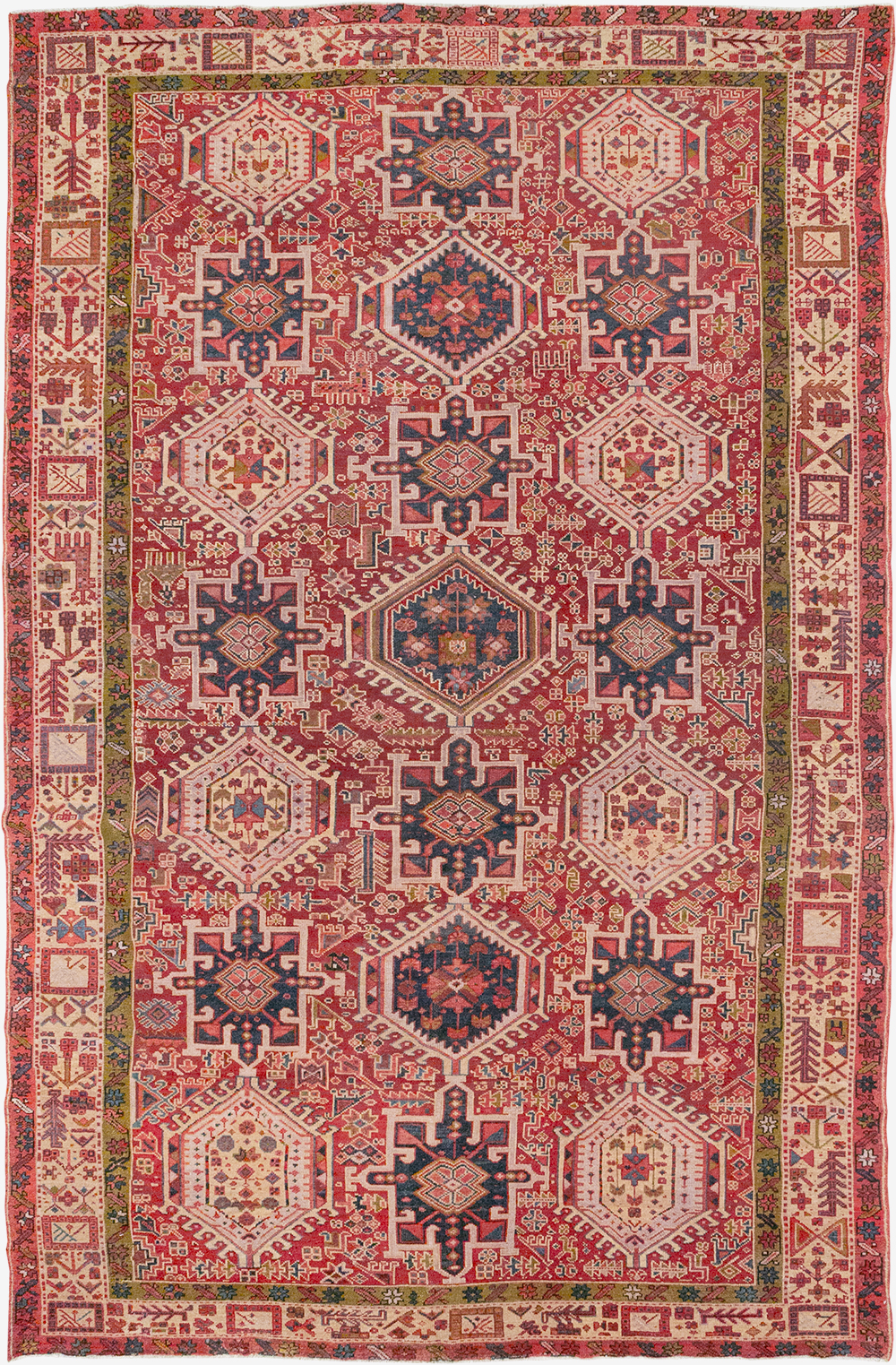 Vintage Persian Karajeh Room Size Carpet, No.32270 - Gss