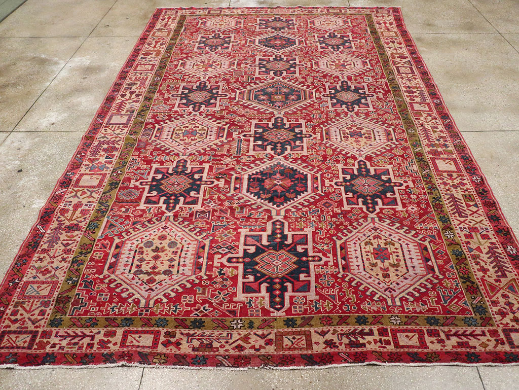 Vintage Persian Karajeh Room Size Carpet, No.32270 - Gss