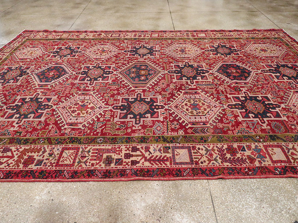 Vintage Persian Karajeh Room Size Carpet, No.32270 - Gss
