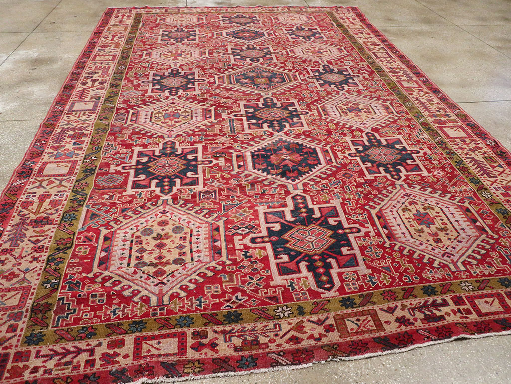 Vintage Persian Karajeh Room Size Carpet, No.32270 - Gss
