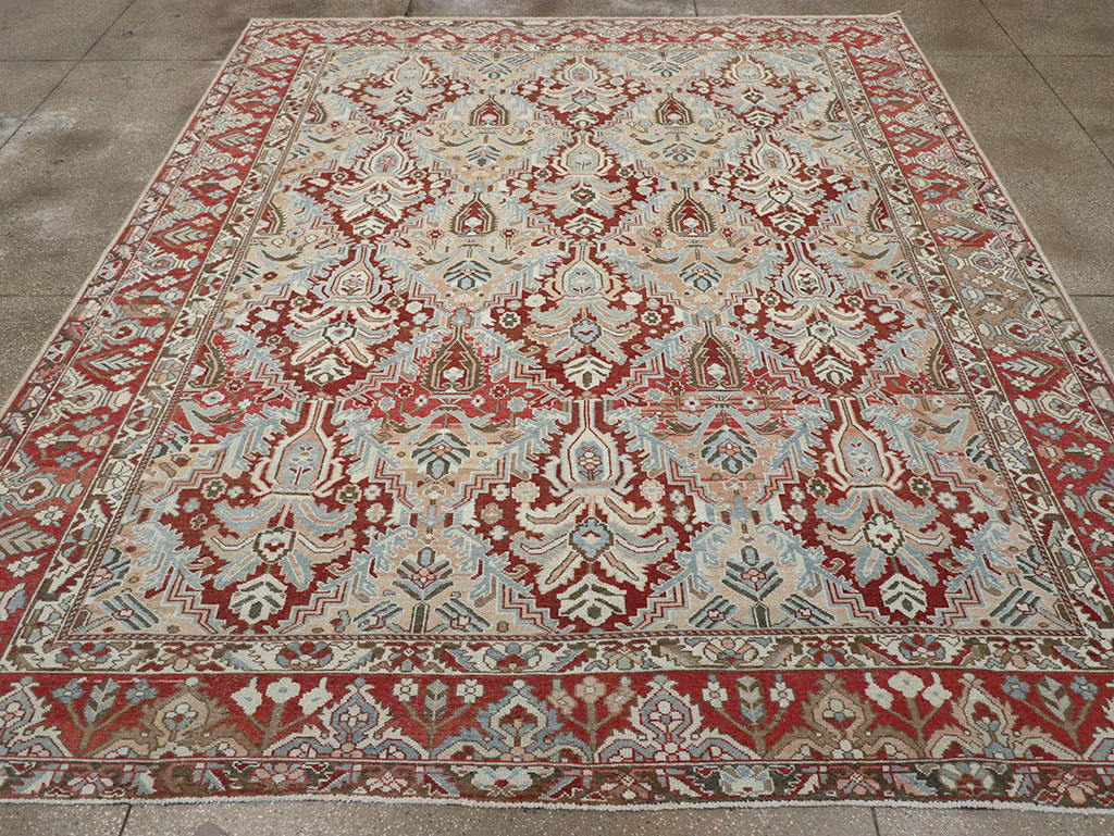 Vintage Persian Bakhtiari Room Size Carpet, No.32277 - Gss