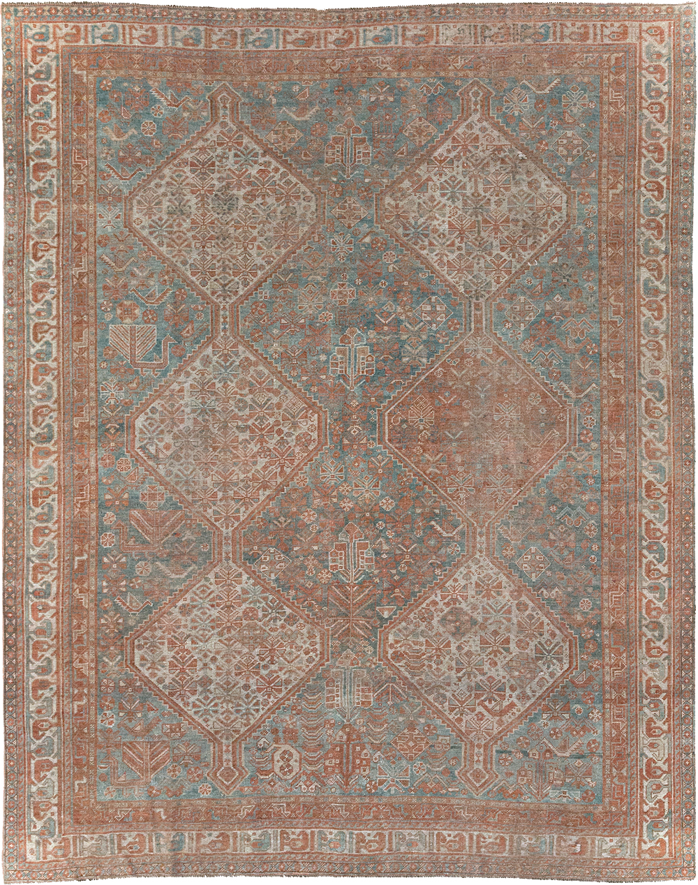 Antique Persian Shiraz Accent Carpet, No.32278 - Gss