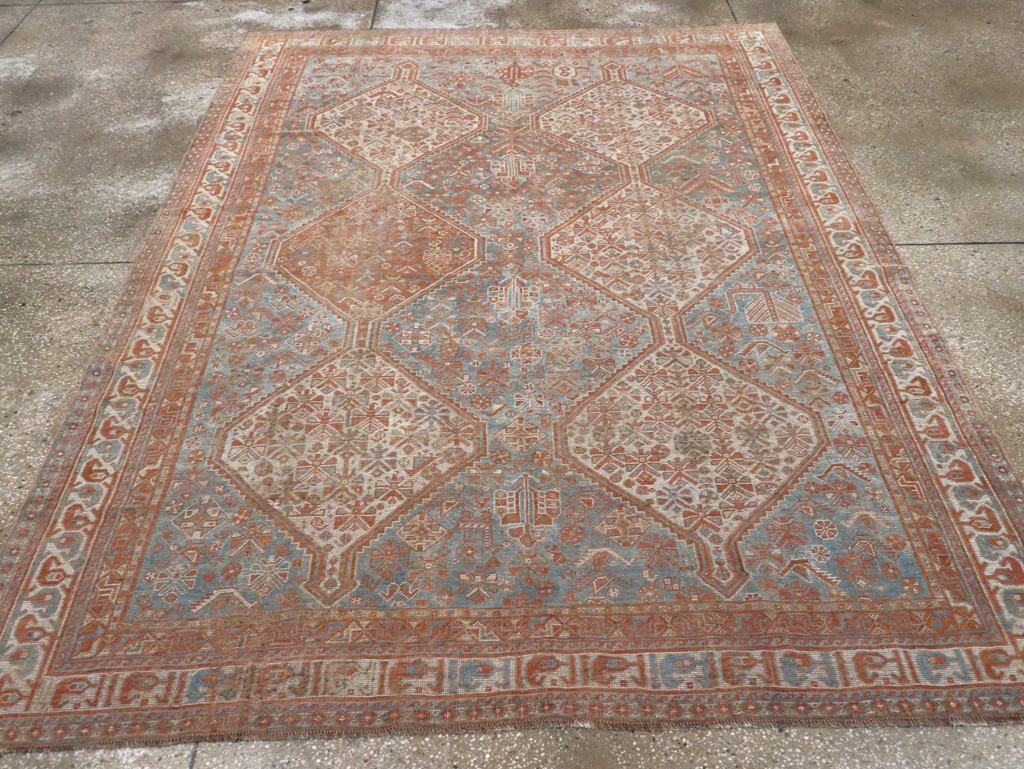 Antique Persian Shiraz Accent Carpet, No.32278 - Gss