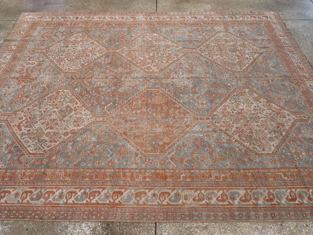 Antique Persian Shiraz Accent Carpet, No.32278 - Gss