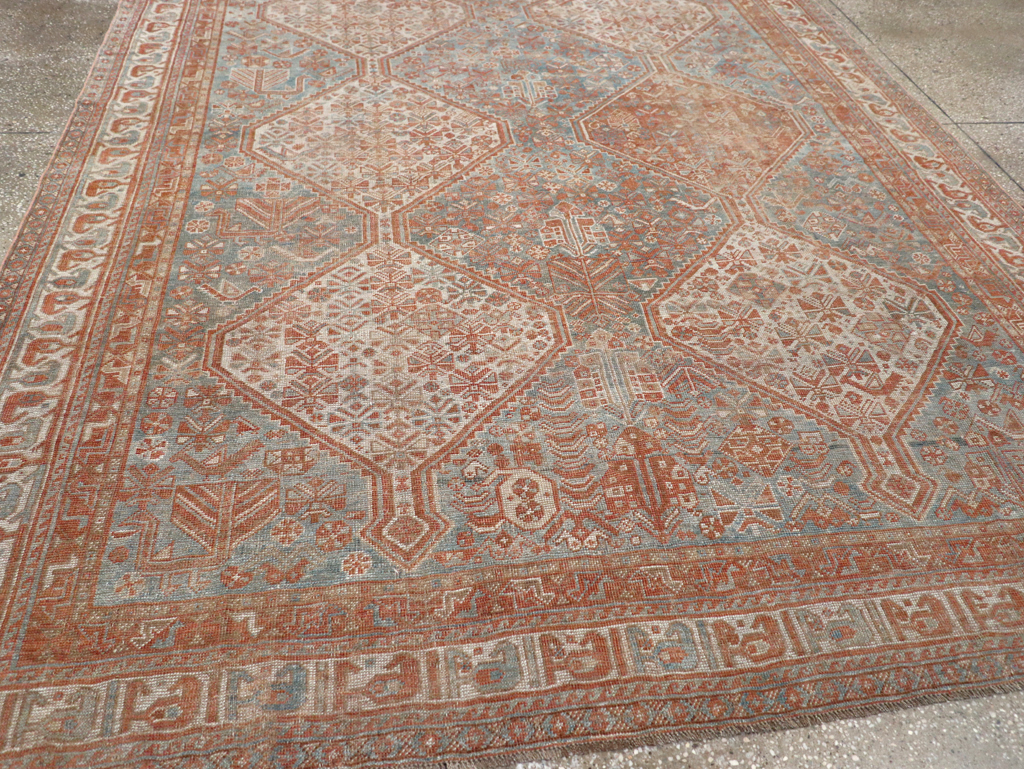 Antique Persian Shiraz Accent Carpet, No.32278 - Gss