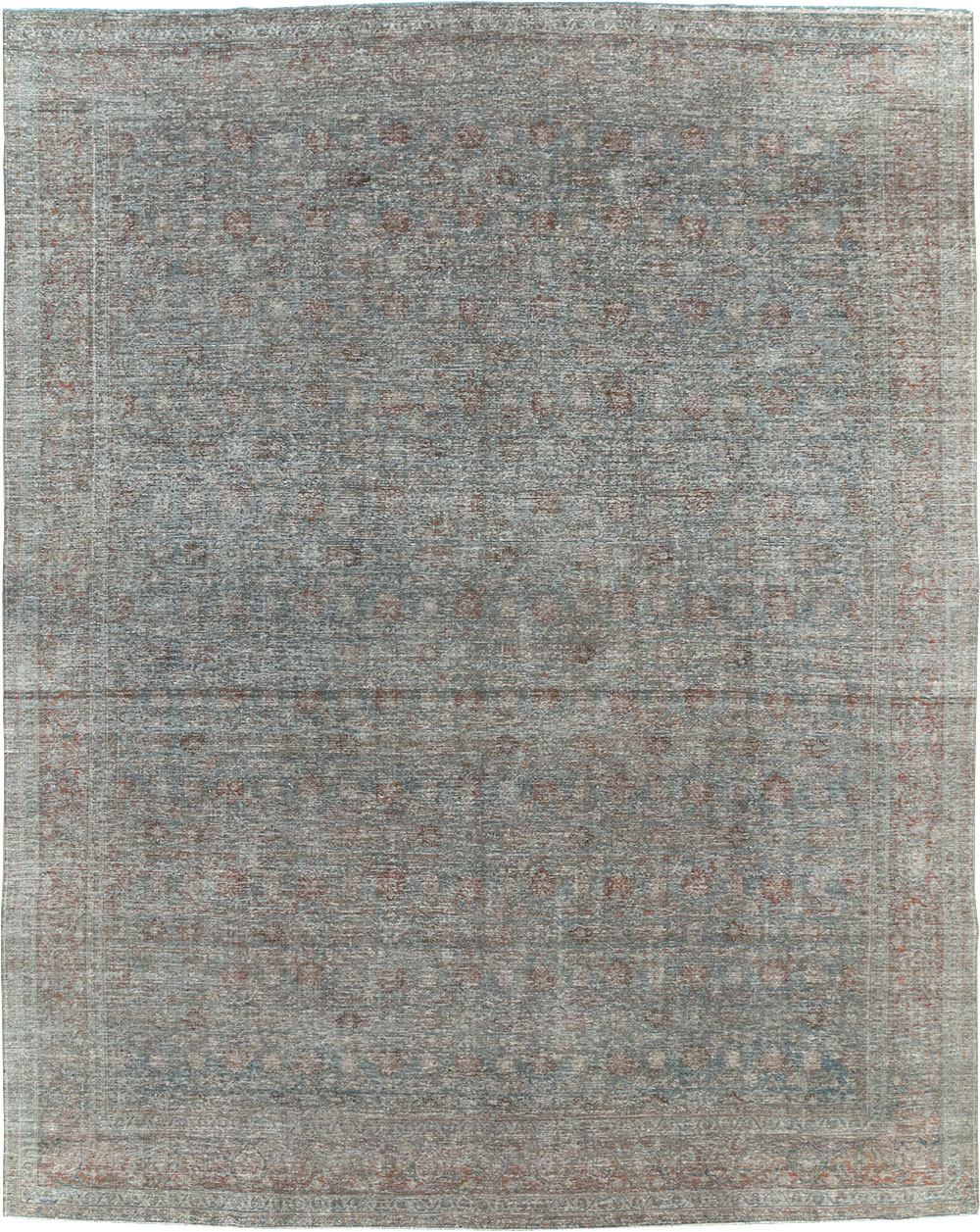 Distressed Vintage Persian Tabriz Room Size Carpet, No.32279 - Gss