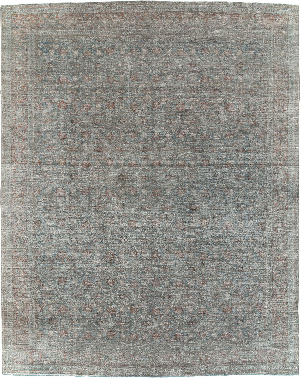 Distressed Vintage Persian Tabriz Room Size Carpet, No.32279 - Gss