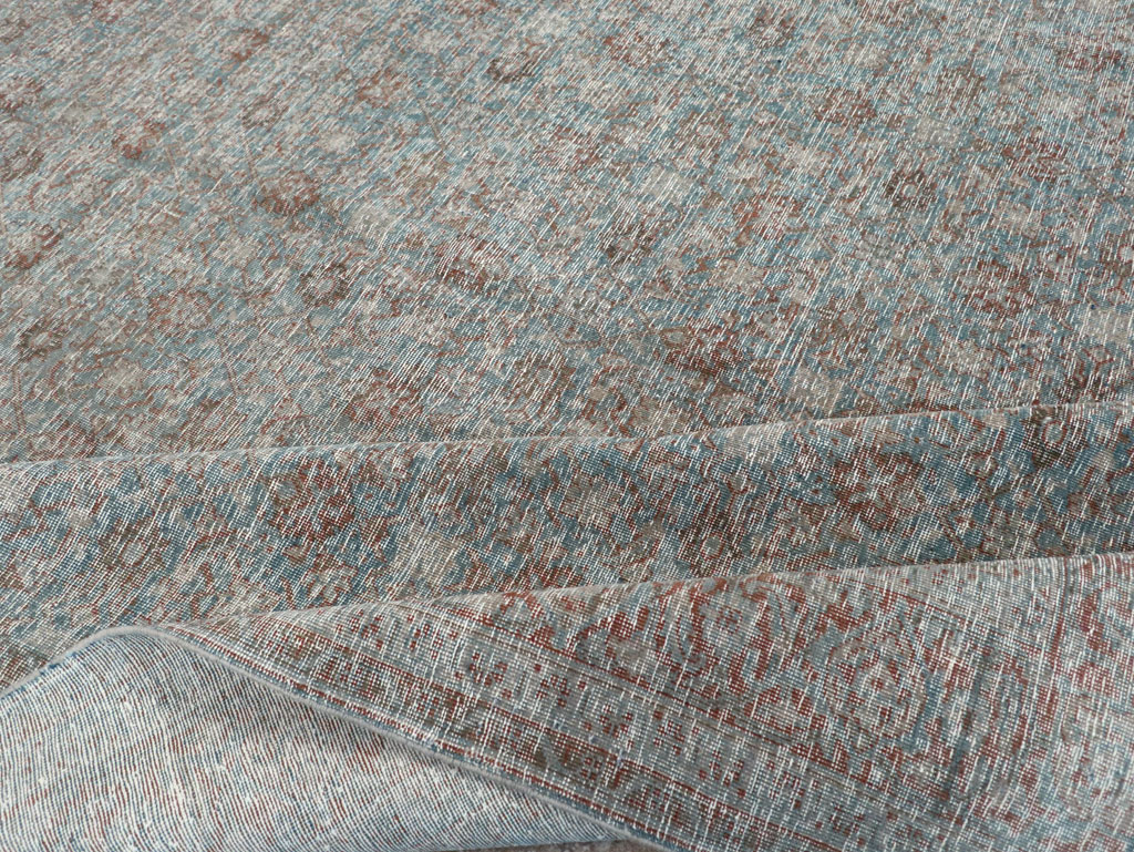 Distressed Vintage Persian Tabriz Room Size Carpet, No.32279 - Gss