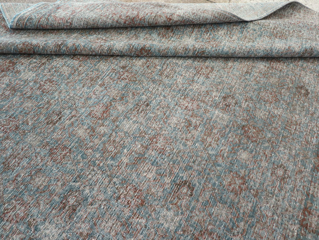 Distressed Vintage Persian Tabriz Room Size Carpet, No.32279 - Gss