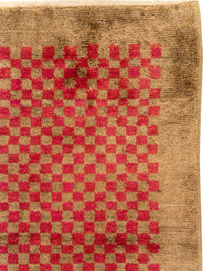 Vintage Turkish Art Deco Style Anatolian Small Room Size Carpet, No.32291 - Gss