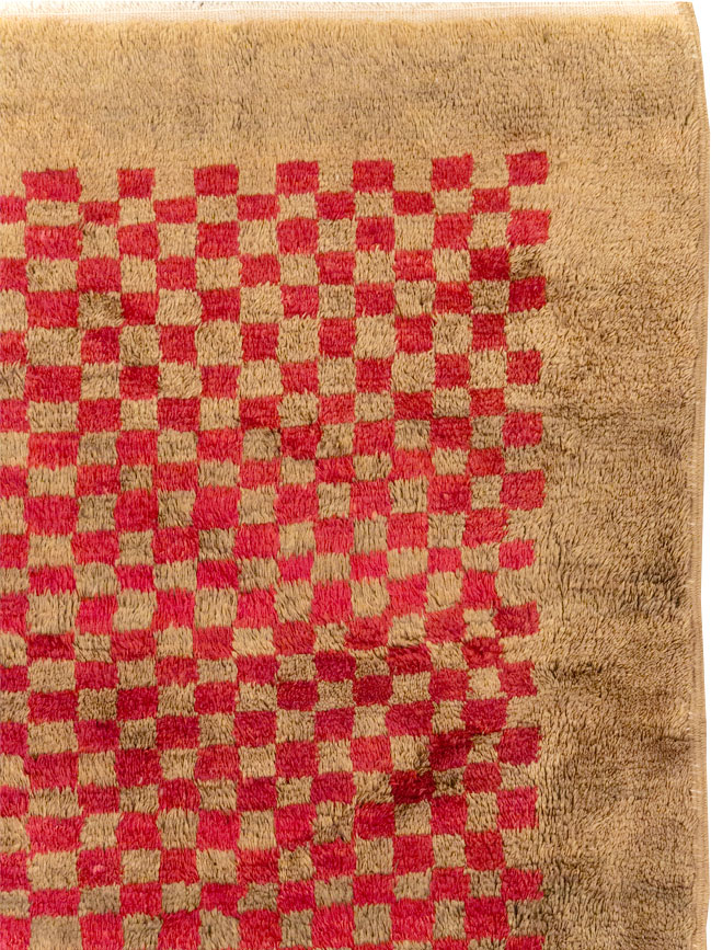 Vintage Turkish Art Deco Style Anatolian Small Room Size Carpet, No.32291 - Gss