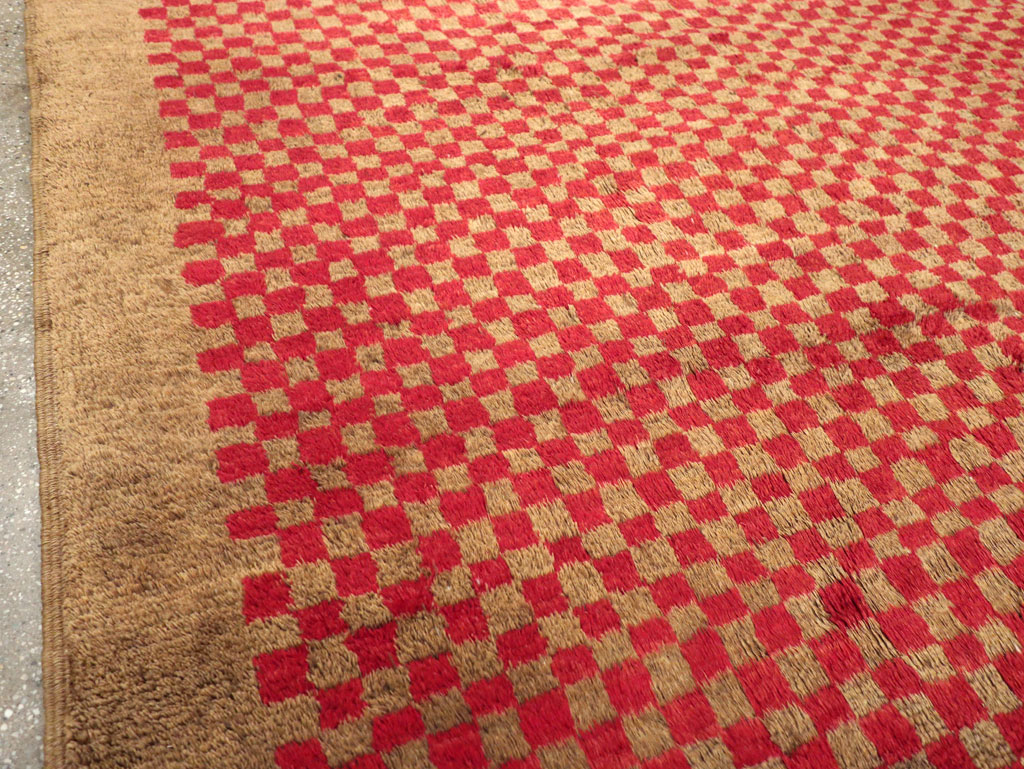 Vintage Turkish Art Deco Style Anatolian Small Room Size Carpet, No.32291 - Gss