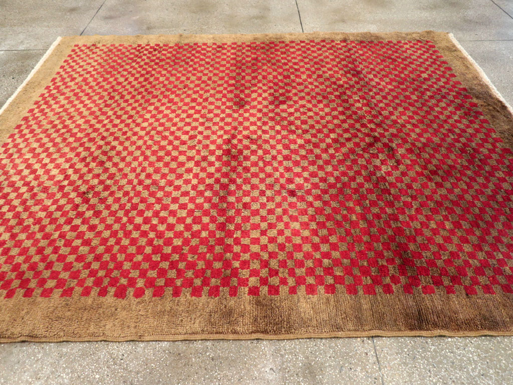 Vintage Turkish Art Deco Style Anatolian Small Room Size Carpet, No.32291 - Gss