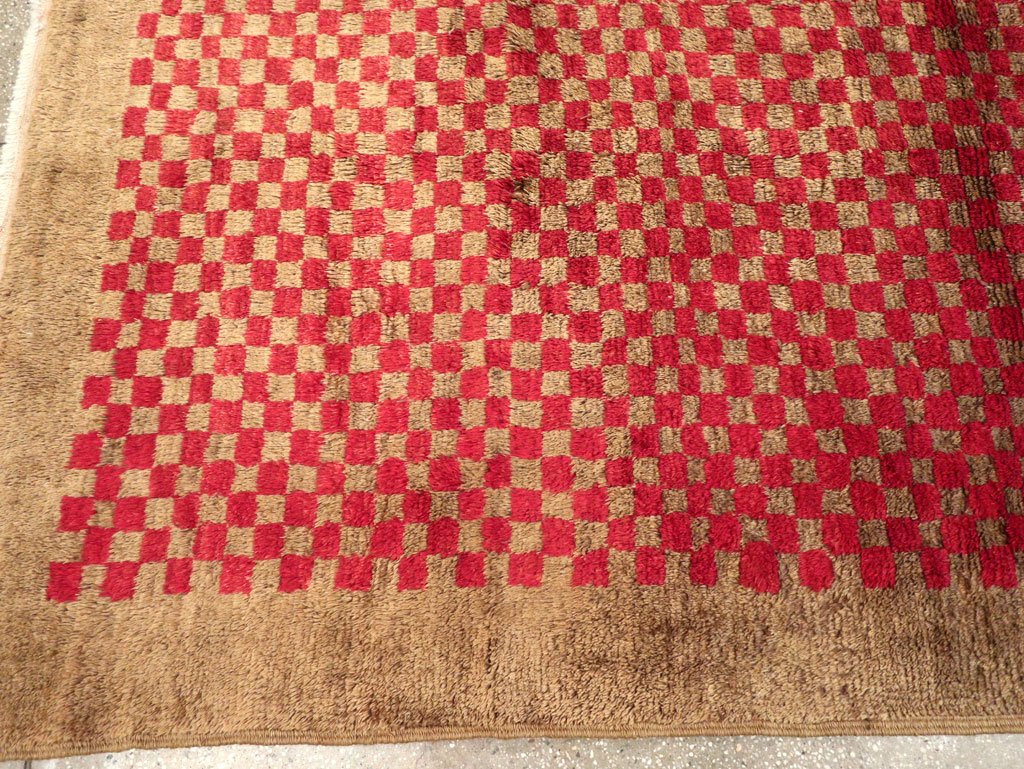 Vintage Turkish Art Deco Style Anatolian Small Room Size Carpet, No.32291 - Gss