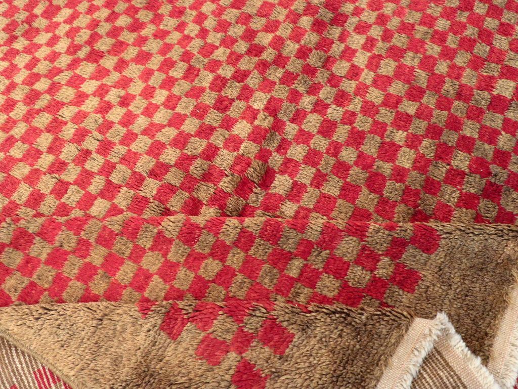 Vintage Turkish Art Deco Style Anatolian Small Room Size Carpet, No.32291 - Gss