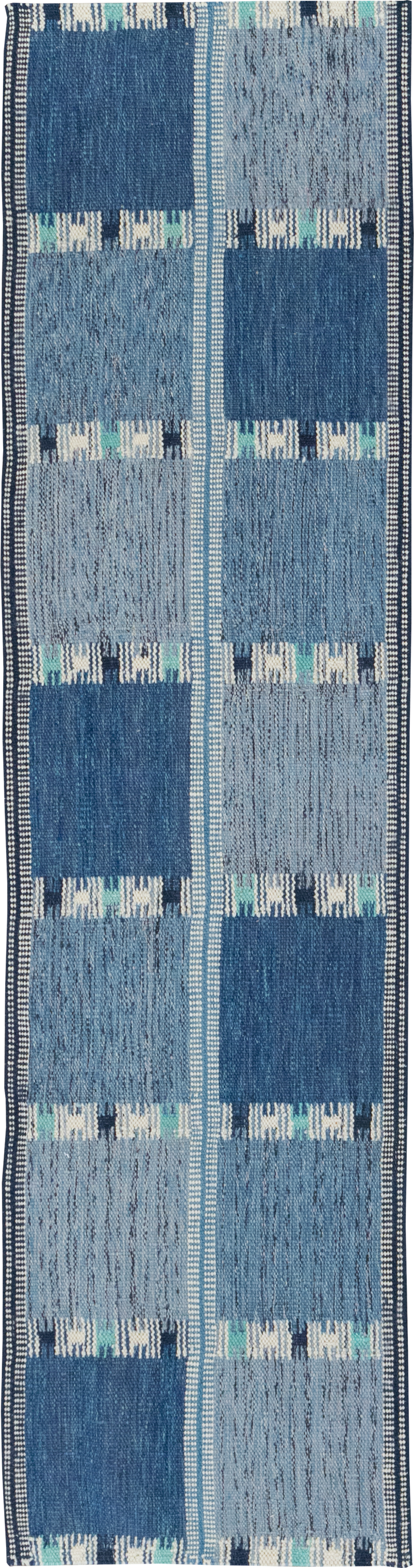 Swedish Inspired Contemporary Turkish Flatweave Runner, No.32309 - Gss