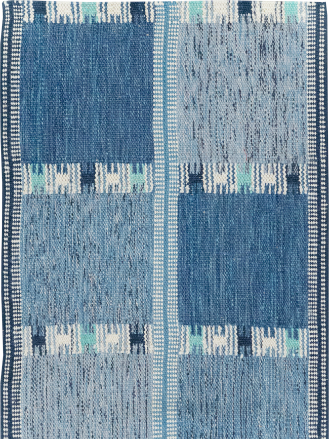 Swedish Inspired Contemporary Turkish Flatweave Runner, No.32309 - Gss