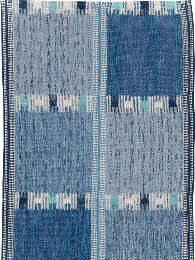 Swedish Inspired Contemporary Turkish Flatweave Runner, No.32309 - Gss