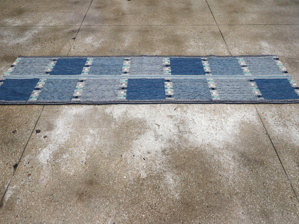 Swedish Inspired Contemporary Turkish Flatweave Runner, No.32309 - Gss