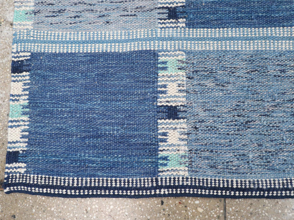 Swedish Inspired Contemporary Turkish Flatweave Runner, No.32309 - Gss