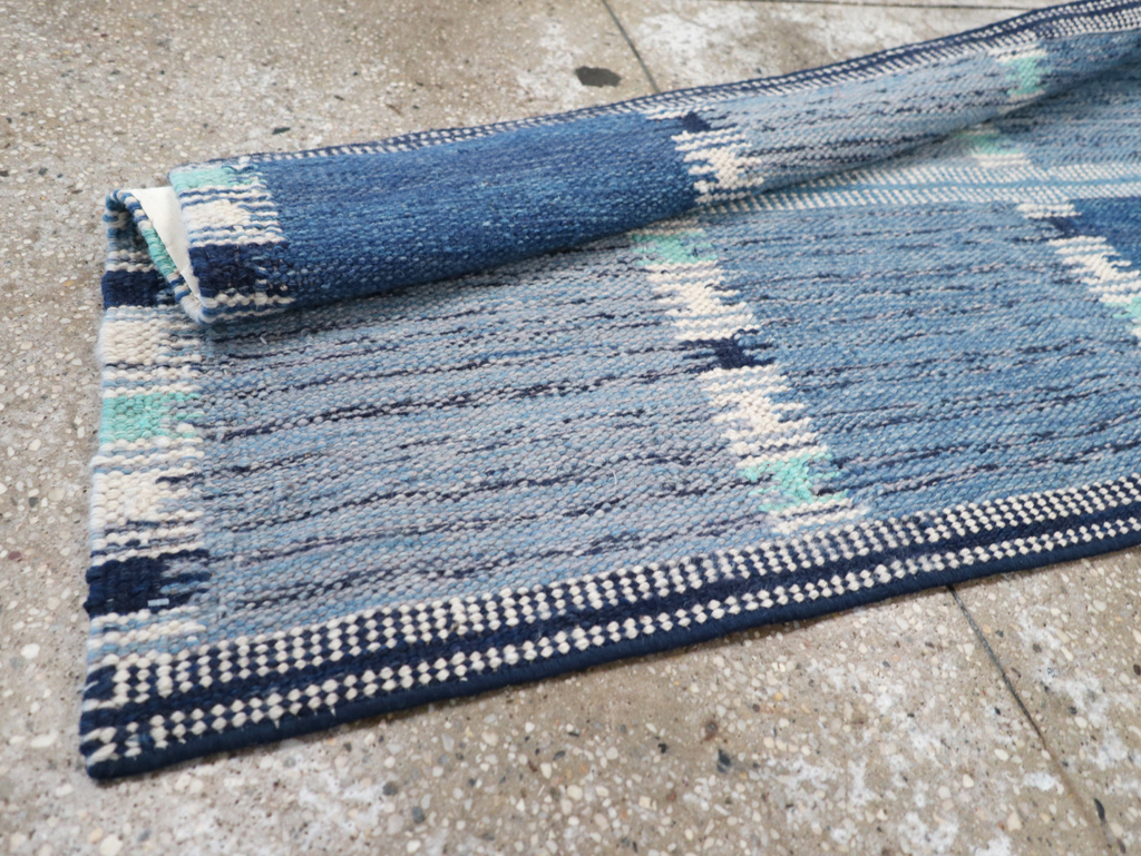 Swedish Inspired Contemporary Turkish Flatweave Runner, No.32309 - Gss