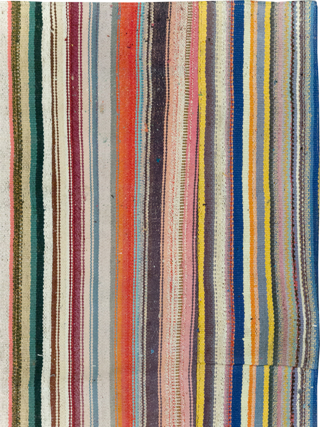 Vintage Turkish Flatweave Kilim Wide Gallery Runner, No.32310 - Gss