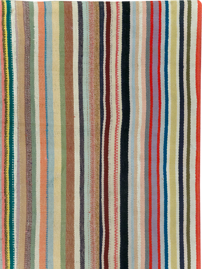 Vintage Turkish Flatweave Kilim Wide Gallery Runner, No.32310 - Gss