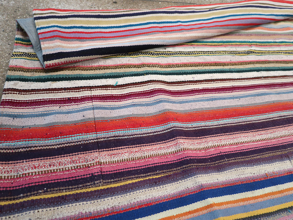 Vintage Turkish Flatweave Kilim Wide Gallery Runner, No.32310 - Gss