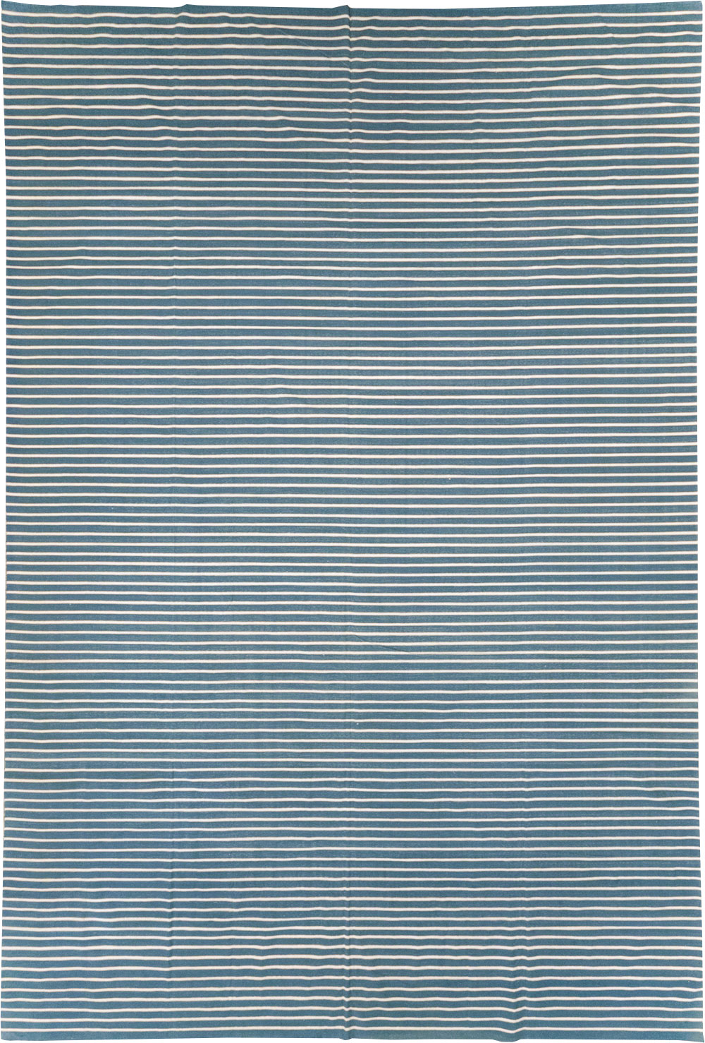 Vintage Indian Cotton Dhurrie Large Flatweave Carpet, No.32313 - Gss