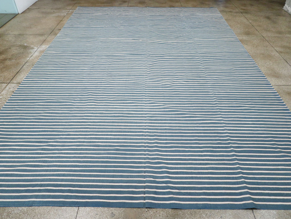 Vintage Indian Cotton Dhurrie Large Flatweave Carpet, No.32313 - Gss