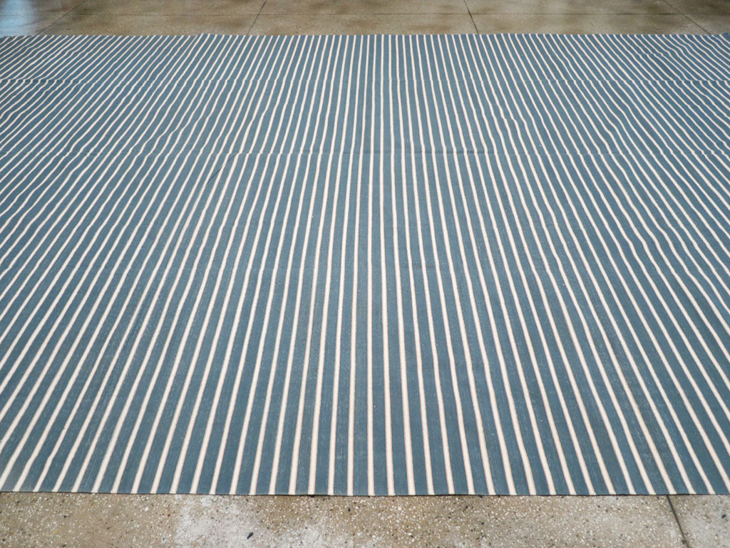 Vintage Indian Cotton Dhurrie Large Flatweave Carpet, No.32313 - Gss