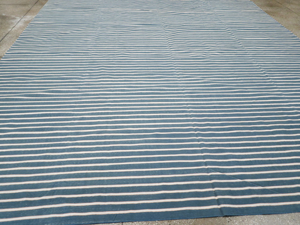 Vintage Indian Cotton Dhurrie Large Flatweave Carpet, No.32313 - Gss