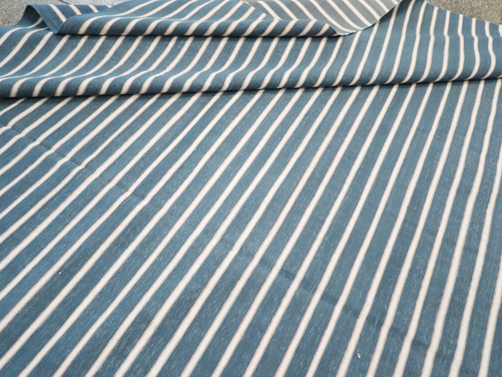 Vintage Indian Cotton Dhurrie Large Flatweave Carpet, No.32313 - Gss